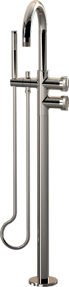 E-11554-R1BNi-L1PC-PN Смеситель напольный отдельностоящий (внешняя часть) GRAFF MOD+