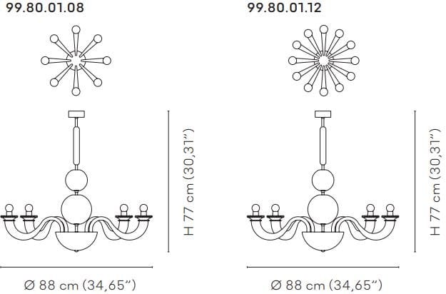 Люстра ручной работы из дутого стекла VENINI Gio Ponti ARCH-00035512 - Вид №2