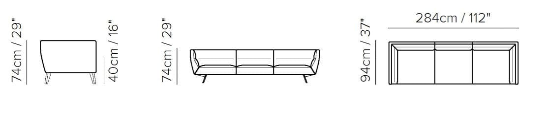 3-местный тканевый или кожаный диван Natuzzi Italia Позитано ARCH-00149901 - Вид №8
