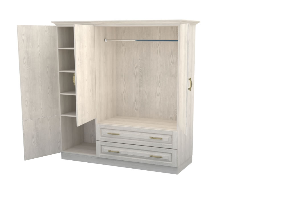 Шкаф трехстворчатый белый с ящиками "Эдем" DREAMLINE ЭДЕМ 173746 Белый  - Вид №3