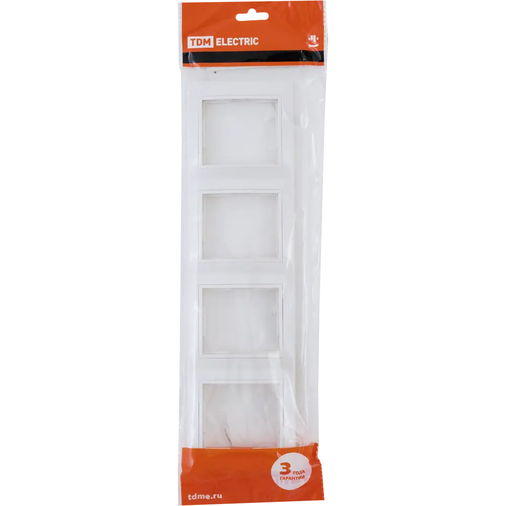 TDM ELECTRIC Рамка вертикальная для розеток и выключателей Таймыр белая 85591183 STLM-0064409 - Вид №4
