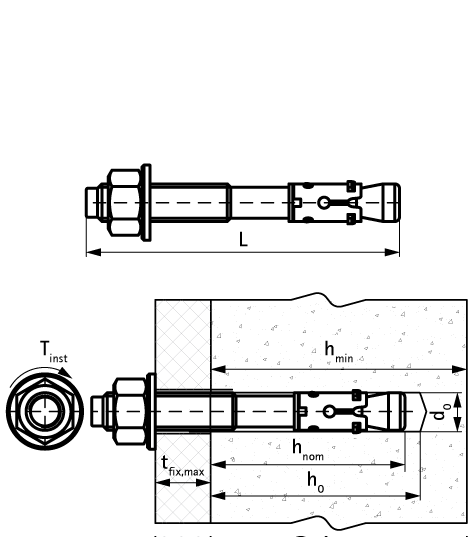 609831082 WTB1 Клиновой анкер анкер для высоких нагрузок в бетоне с трещинами и сейсмических воздействиях walraven  - Вид №1