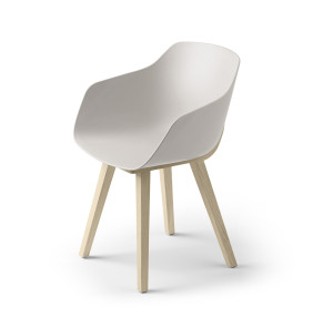 Экологичный пластиковый стул с подлокотниками