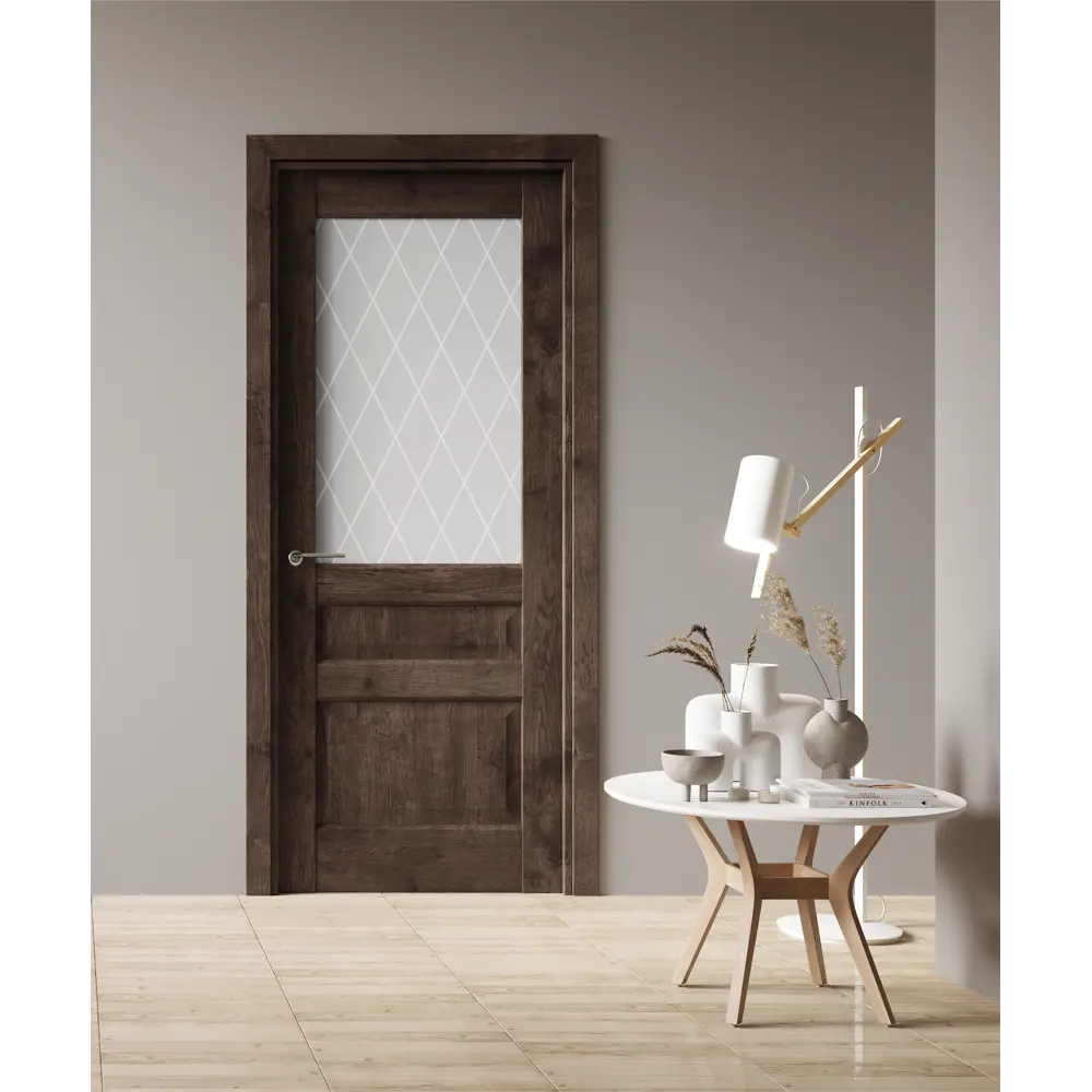 Комплект двери Artens Магнолия со стеклом 70x200 см ПВХ цвет акация с добором 100 мм 89428835 STLM-2046740  - Вид №1
