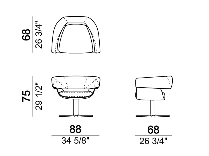 Кожаное вращающееся кресло с подлокотниками Arketipo JORDAN ARCH-00122921 - Вид №8