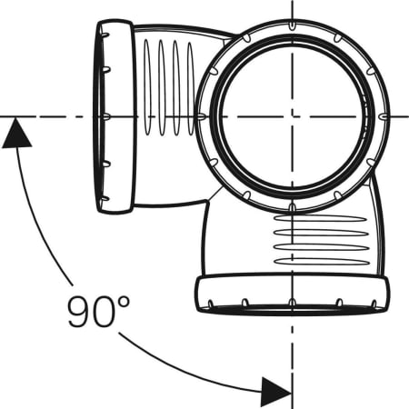GEBERIT 393.550.14.1 Крестовина двухплоскостная Geberit Silent-Pro 87,5°  - Вид №2