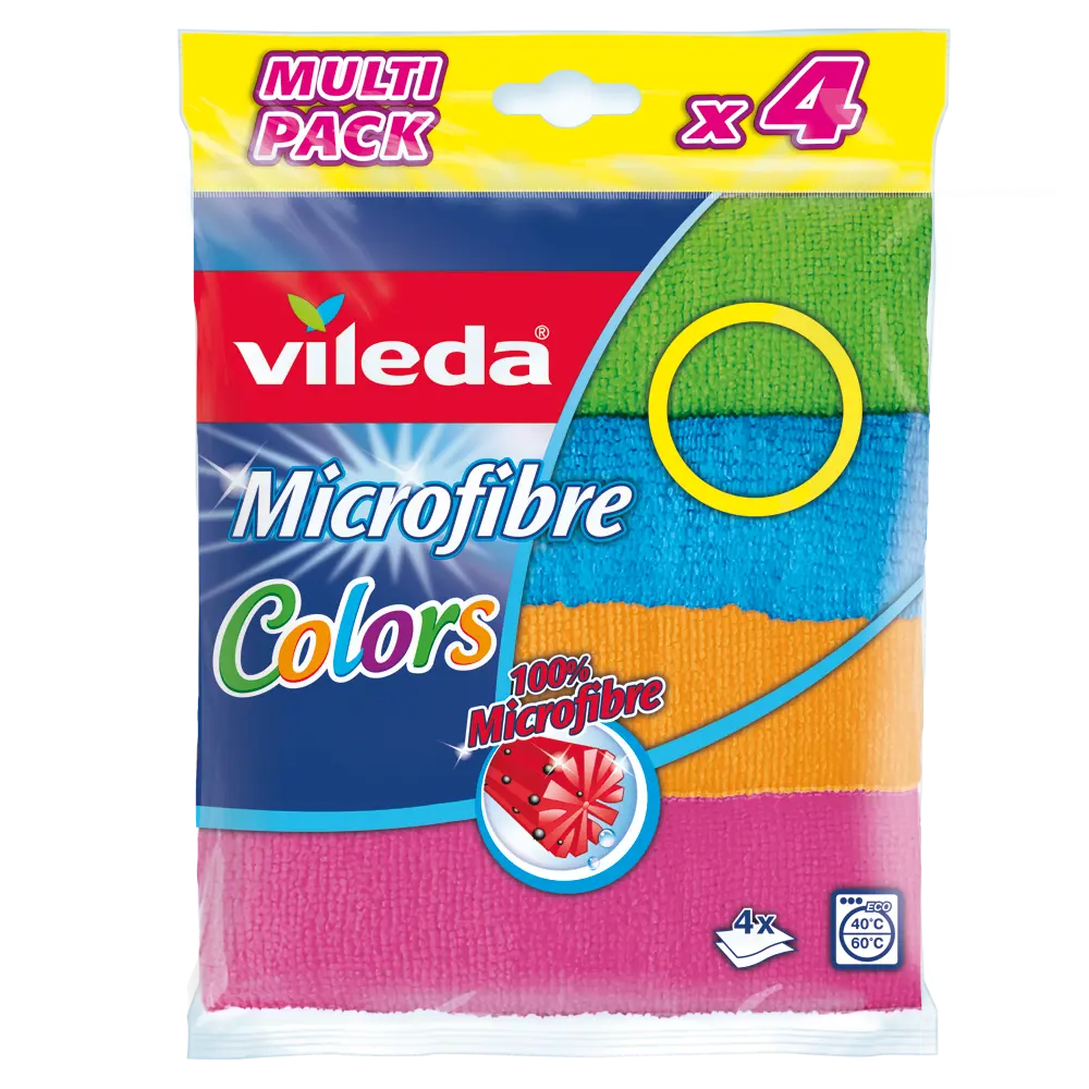 Салфетка универсальная Vileda «Колорс» микрофибра, 4 шт. 82433877 STLM-2103181  - Вид №1