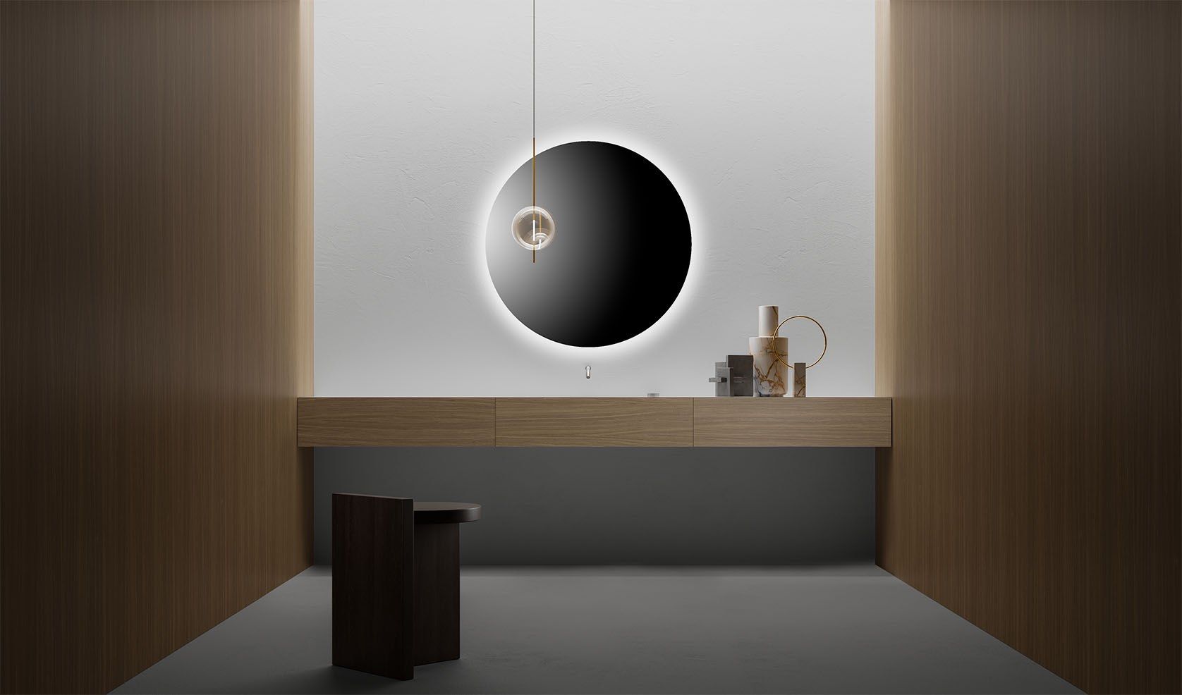 Подвесной шкаф для умывальника из дуба со встроенной раковиной Falper Minimum ARCH-00003267 - Вид №2