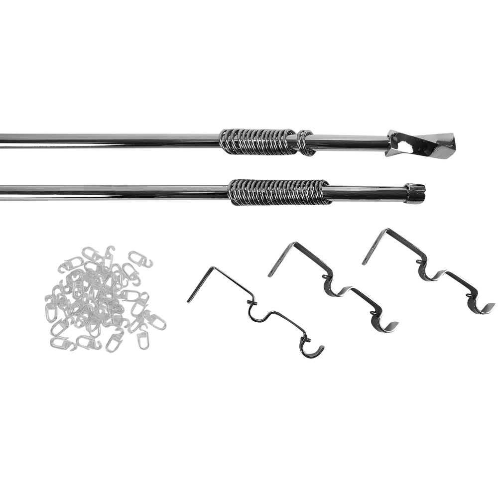 Карниз двухрядный Вихрь раздвижной 160-300 см цвет хром 18593570 STLM-2078958 INSPIRE  - Вид №1