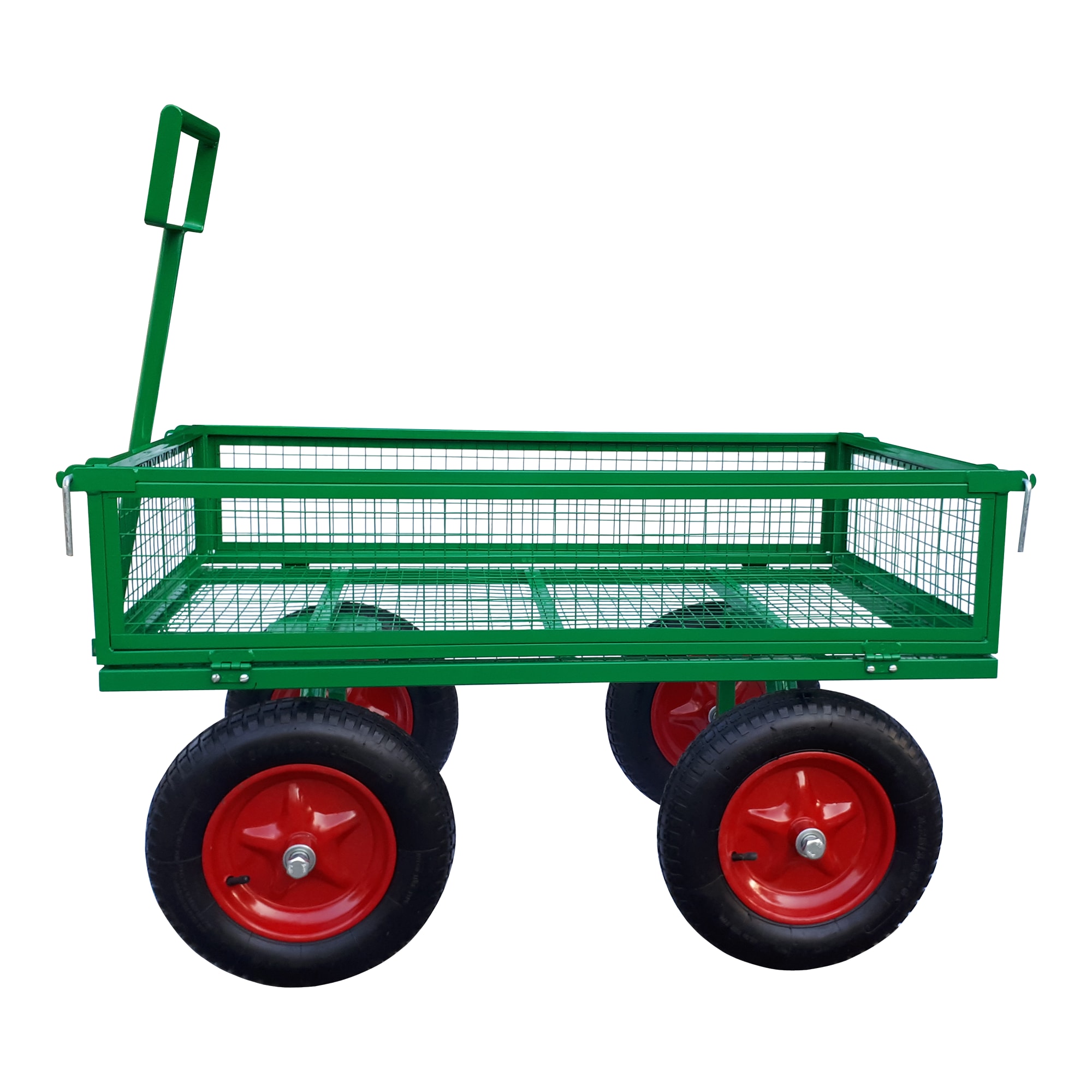 82814125 Тележка 4 колеса 102.5x62.5x98 см надутое колесо откидной борт Santreyd  - Вид №1