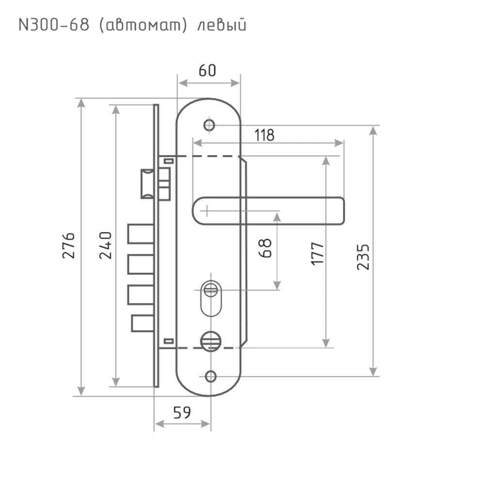 НОРА-М Замок врезной автомат для китайских дверей левого открывания 85539377 STLM-0900817 - Вид №1