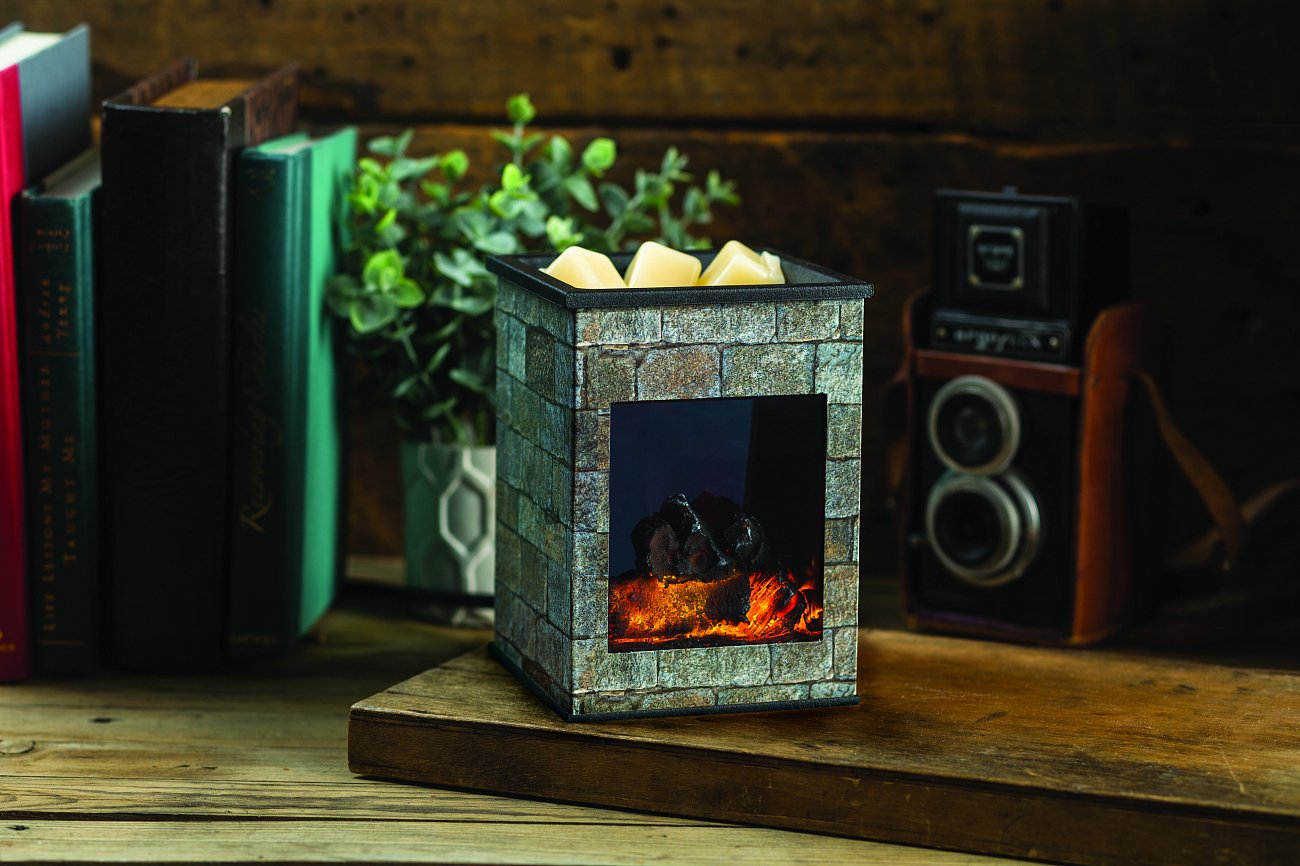 Аромасветильник настольный "Камин" стекло CANDLE WARMERS  268173 Серый  - Вид №1