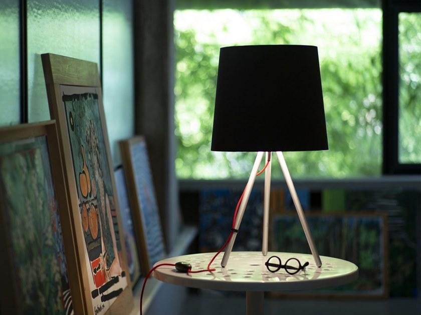 Martinelli Luce Настольная лампа из алюминия с тканевым абажуром Eva 798 - Вид №2