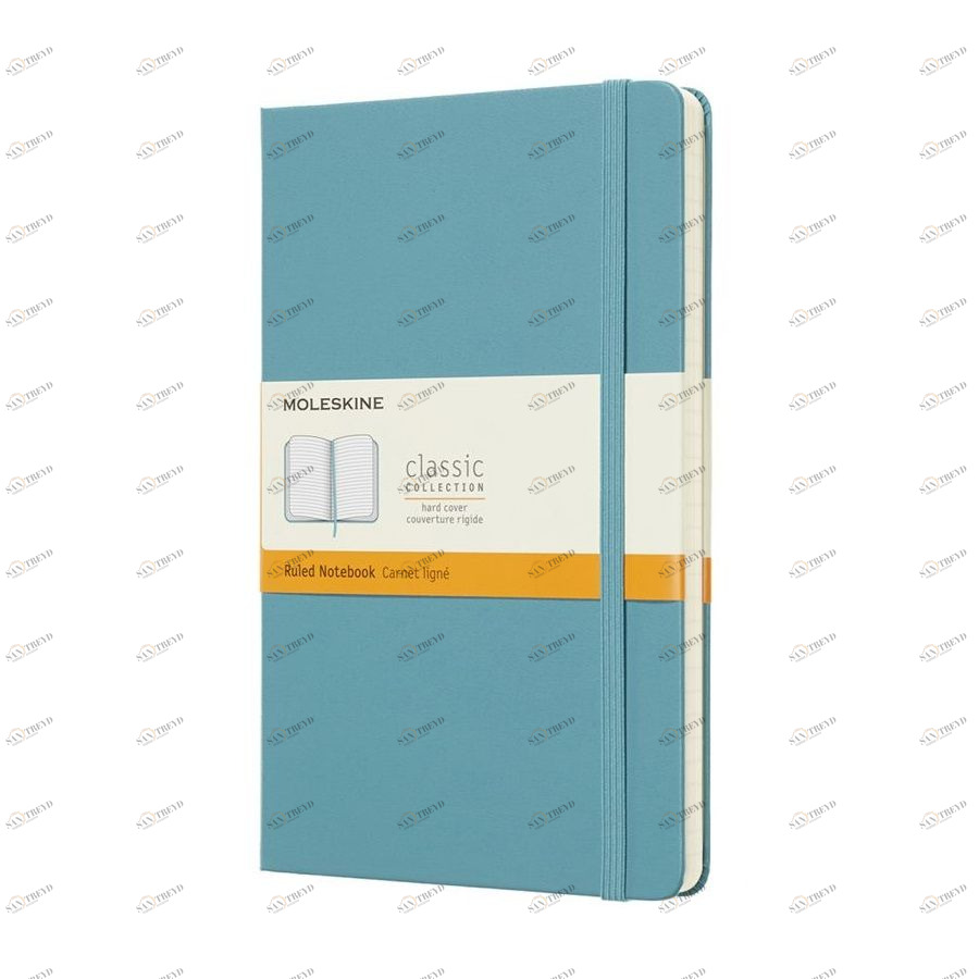 Блокнот Moleskine CLASSIC LARGE, линейка, голубой 1048954