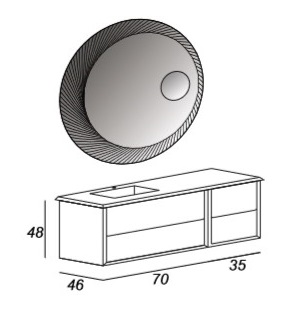 Мебель для ванной CEZARES BELLAGIO 105 Light Onice - Вид №3