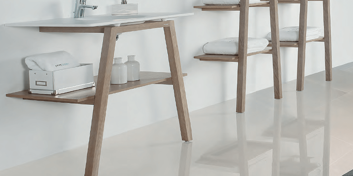 КОНСОЛЬ НАПОЛЬНАЯ ИЗ ДУБА С РАКОВИНОЙ BALTIC McBath - Вид №1