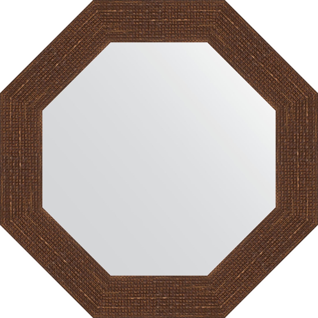 BY 3739 Зеркало в багетной раме - мозаика античная медь 70 mm EVOFORM Octagon