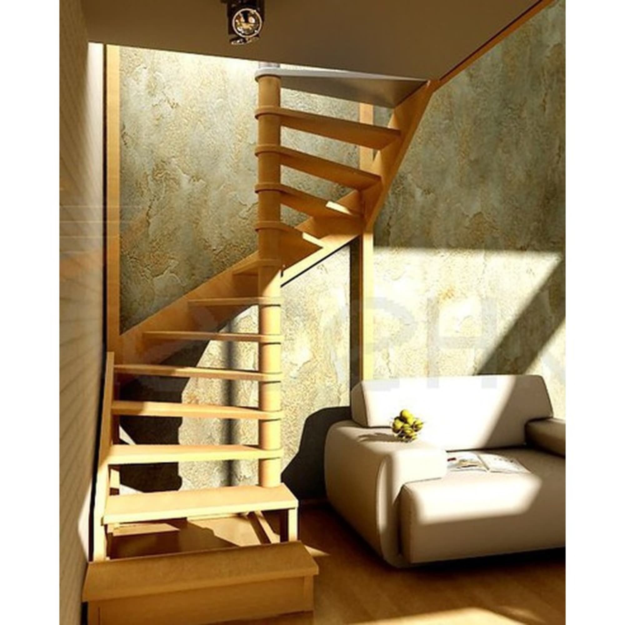 Лестница ЛЕСЕНКА ЛЕС-01 поворотная 180° для мансарды и второго этажа 16275295 STLM-0006761 - Вид №2