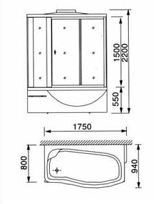 GUCI-869 Душевой бокс Appollo Guci Santreyd  - Вид №2