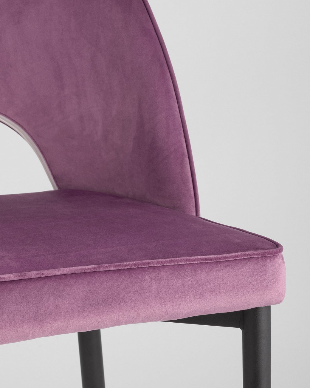 Стул со спинкой лиловый с черными металлическими ножками "Молли" STOOL GROUP ДИЗАЙНЕРСКИЕ 00-3881923 Фиолетовый  - Вид №7