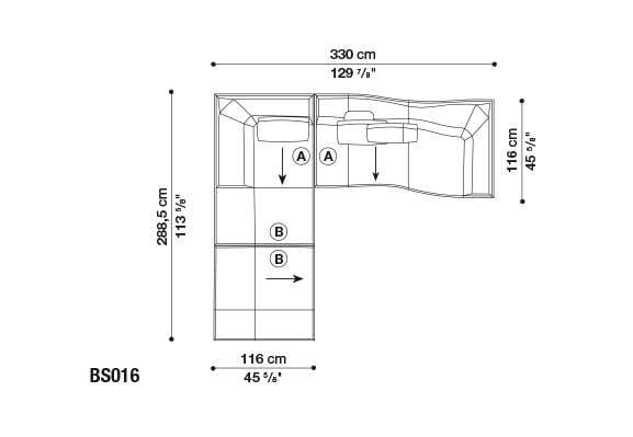 Угловой диван из ткани B&B Italia ARCH-00127003 - Вид №29