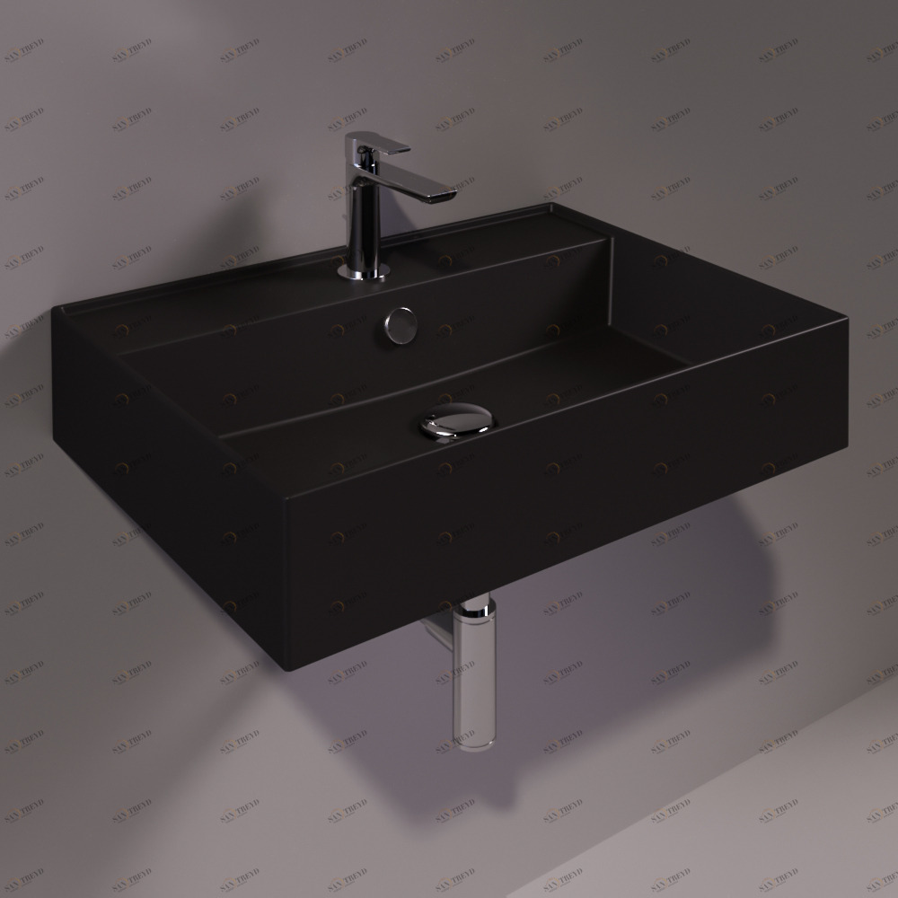 AG61NEROMATT Подвесная раковина настенная прямоугольная Simas Agile черная