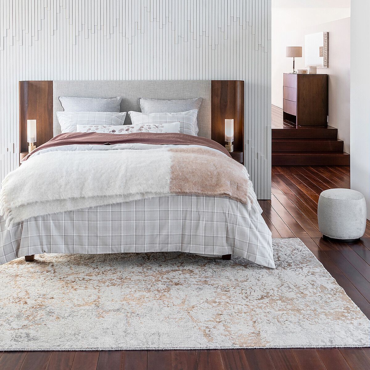 Настольная лампа из пескоструйного стекла и травертина AMPM Строцци ARCH-00109387 - Вид №2