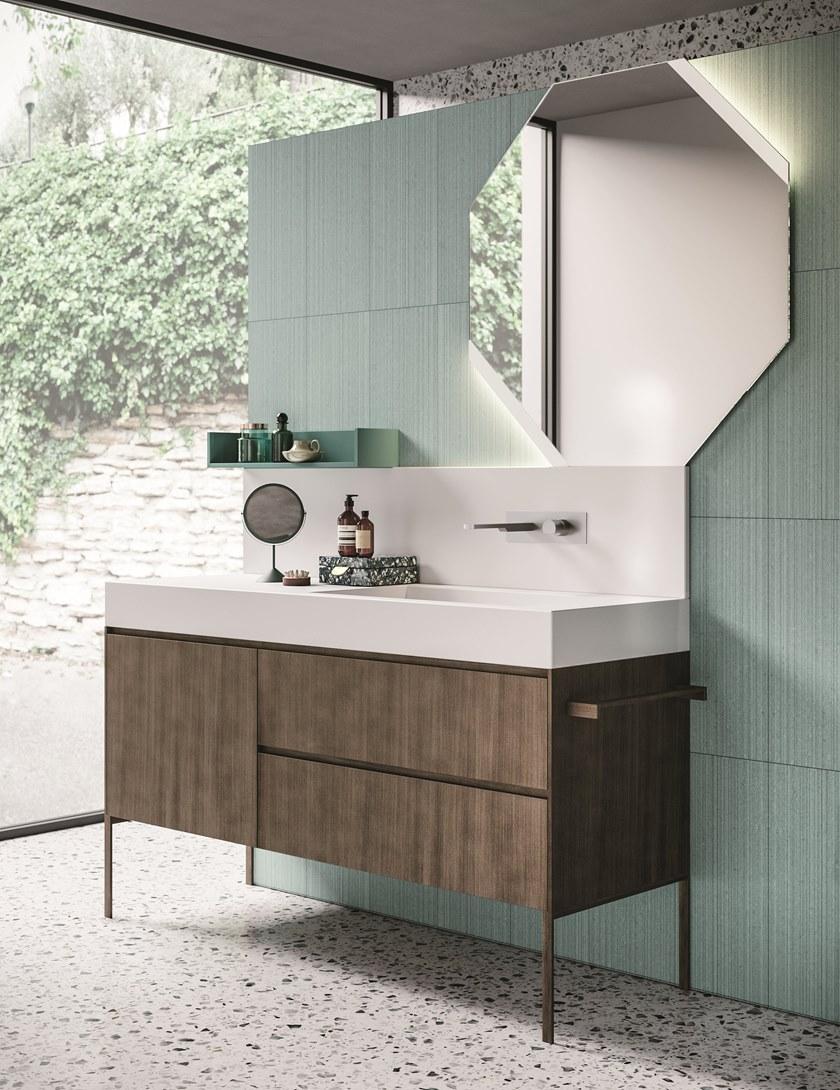 NOVELLO Отдельностоящая лакированная тумба под умывальник с ящиками Calix xl sun-id-1410538 - Вид №1