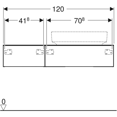 501.174.00.1 Шкафчик для накладной раковины Geberit VariForm, с двумя выдвижными ящиками, полкой и сифоном Geberit  - Вид №14