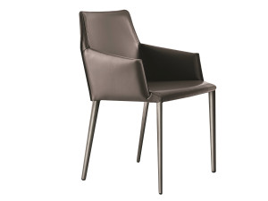 Кожаный стул с подлокотниками