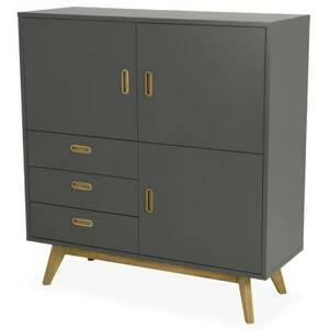 Тумба под ТВ Tenzo Bess, 120х114х43 см, дуб, серая