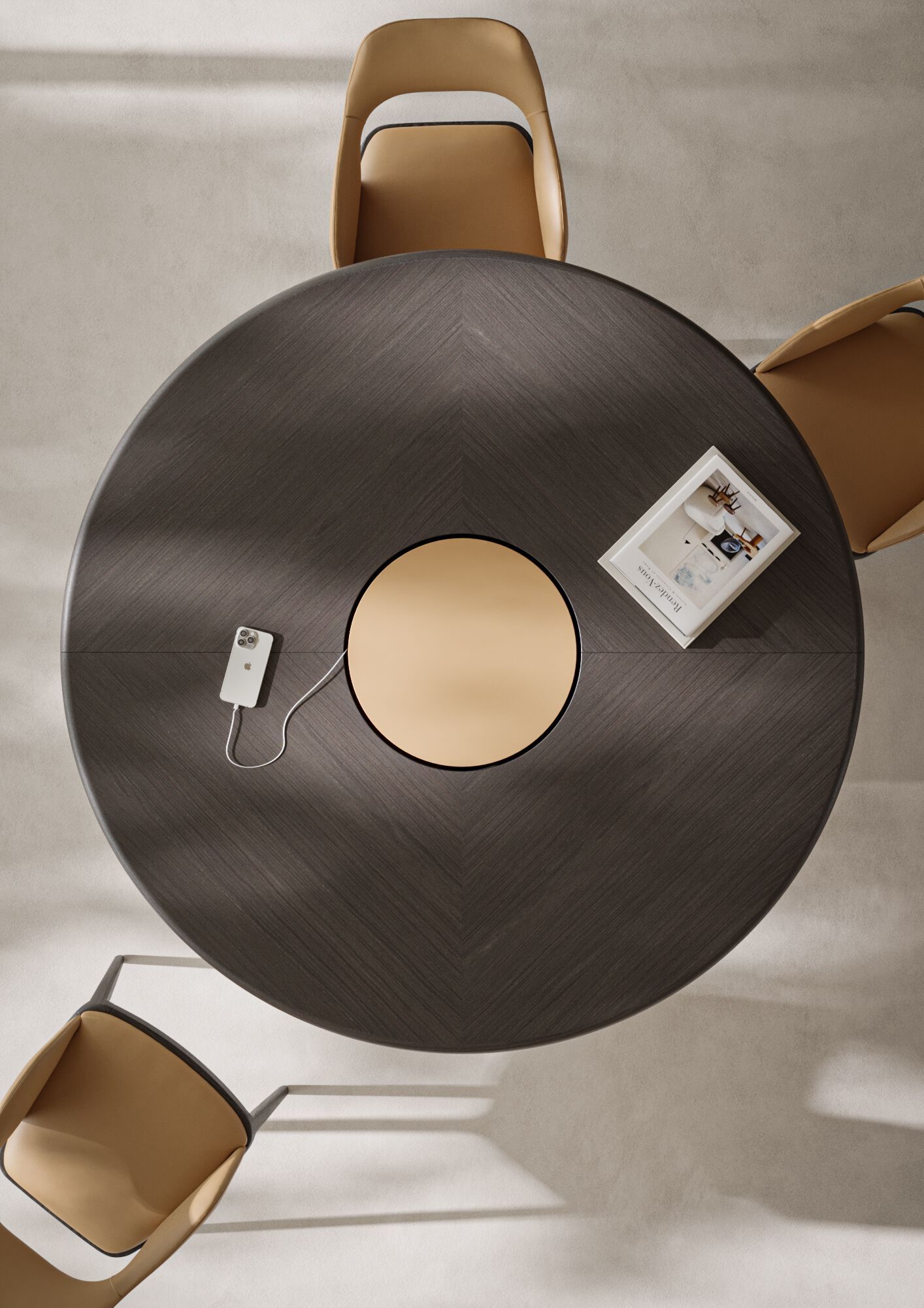 Круглый деревянный стол для совещаний с системой люверсов PROF Dea ARCH-00104400 - Вид №5