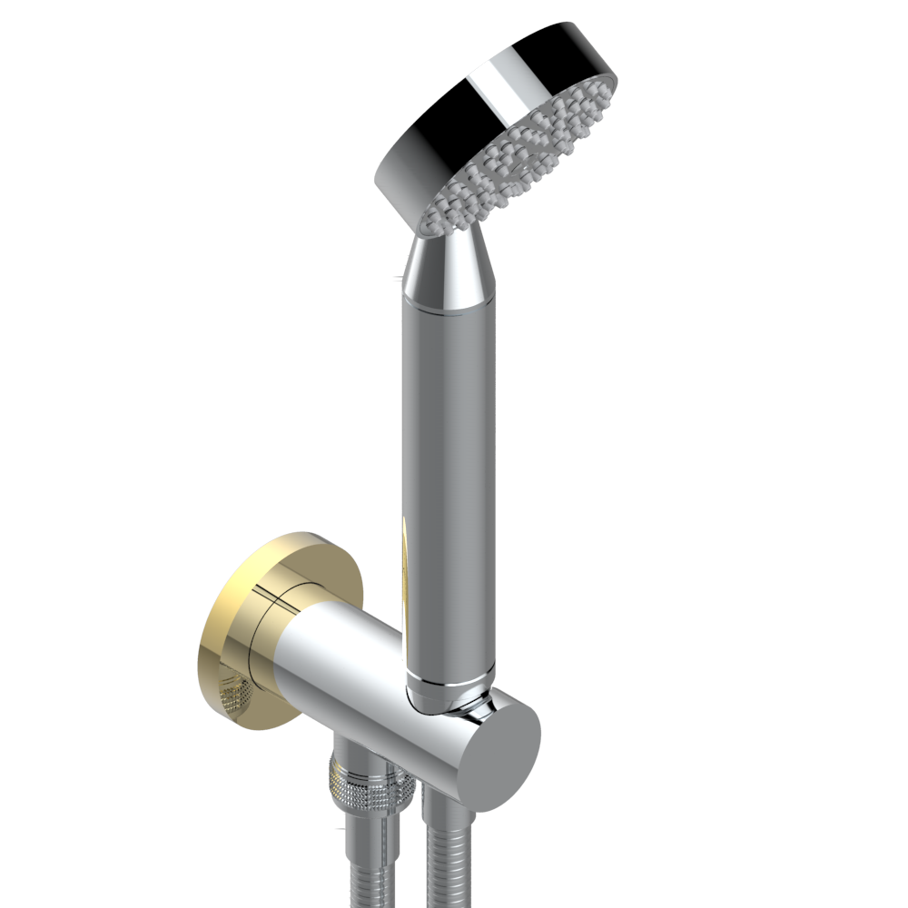 U5C-54 Душ ручной стильный встраиваемый в стену, шланг и патрубок для душа с крючком Thg-paris Paradise Хром/золото U5C 54 CAT.A