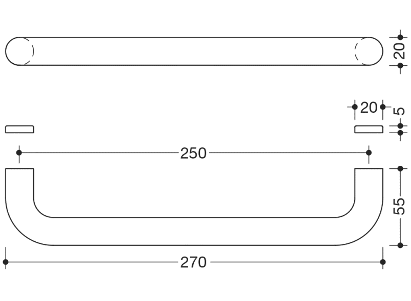 111.250BG.4 Мебельная ручка ø 20 мм HEWI USA Produkte  - Вид №16