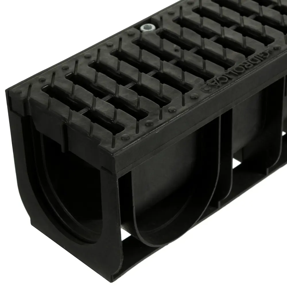 GIDROLICA Пластиковый дренажный канал с полиамидной решеткой 1000х145х150 мм 14546320 STLM-0005007 - Вид №1