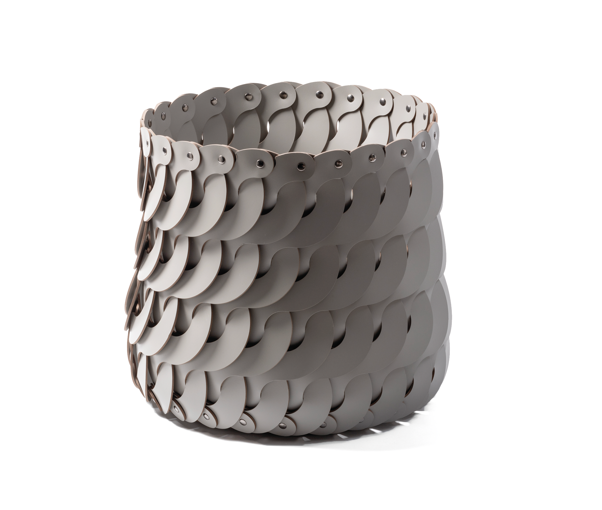 Маленькая корзина Alicante - Ø 45XH25 см / регенерированная кожа_coffee Pinetti 00.1520.082.015 - Вид №2