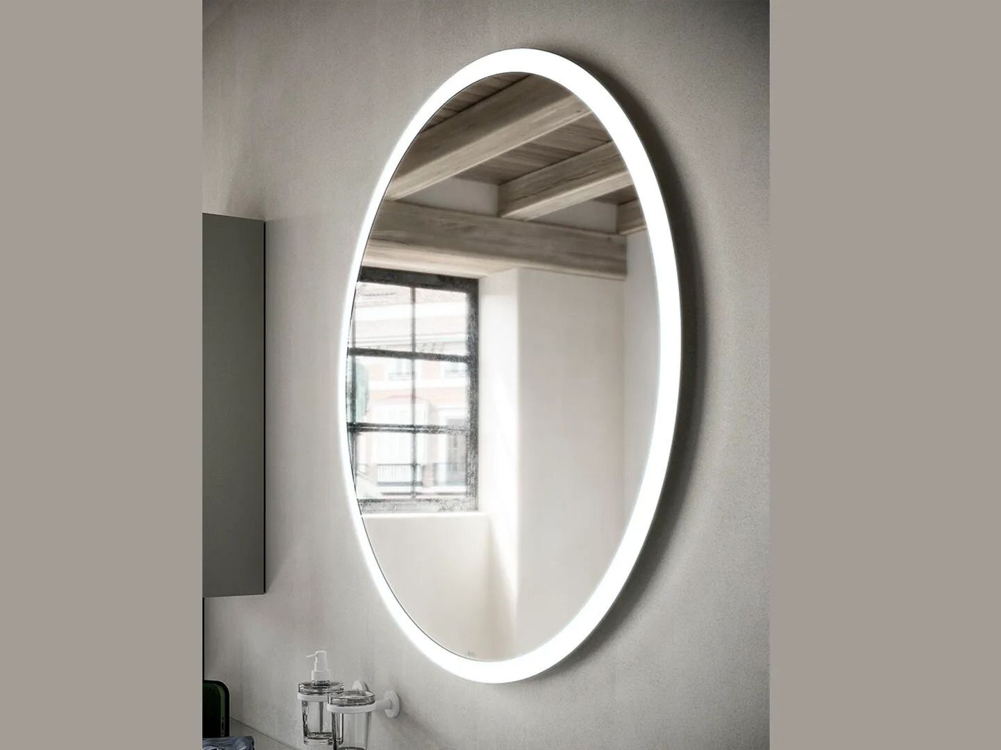 Круглое зеркало со встроенным освещением для ванной комнаты INDA® PORTOLE + ARCH-00151568