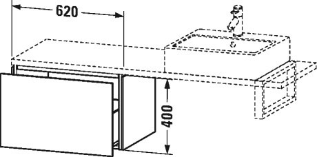 LC582304343 L-Cube Шкафчик для компактной консоли Базальт матовый, декор Duravit - Вид №1