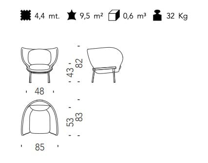 Кресло с подлокотниками MOROSO Армада ARCH-00088618 - Вид №2