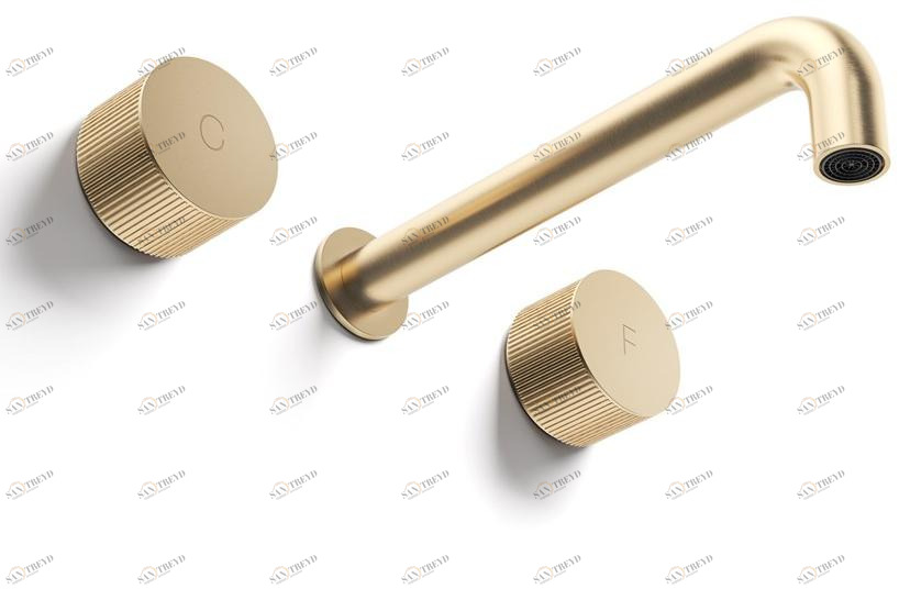 RUBINETTERIE STELLA Смеситель для умывальника настенный на 3 отверстия Sirius sun-id-1349582