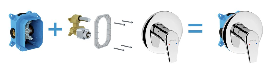 Смеситель скрытого монтажа без переключателя NO 066.00 Ravak X070044 - Вид №1