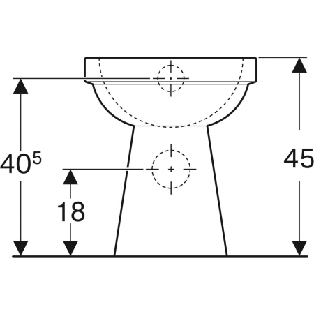 218510000 Напольный унитаз горизонтальный смыв Geberit Renova Comfort, увеличенной высоты, для лиц с ограниченными возможностями, горизонтальный выпуск Geberit  - Вид №3
