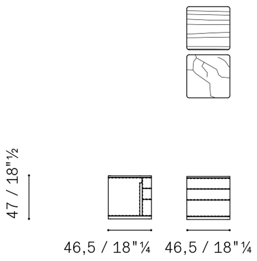 Кожаная тумбочка Poltrona Frau ночь-кровати ARCH-00142817 - Вид №1