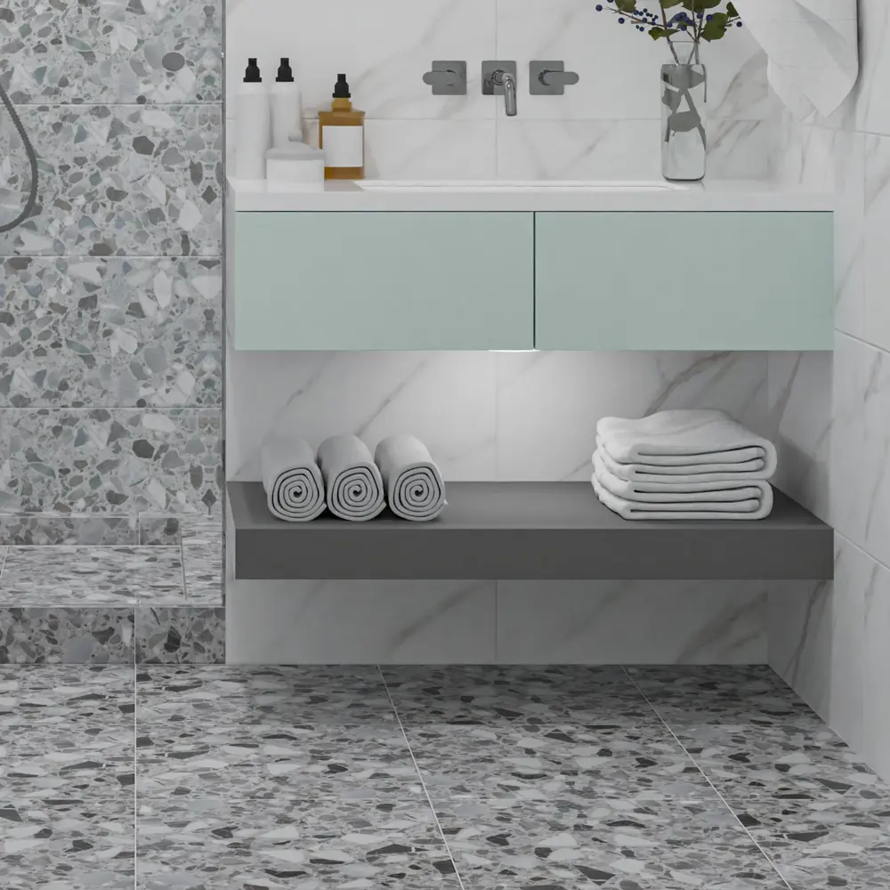 Плитка напольная Azori Mozart Granito Mix 42x42 см 1.23 м² матовая цвет серый STLM-2053272