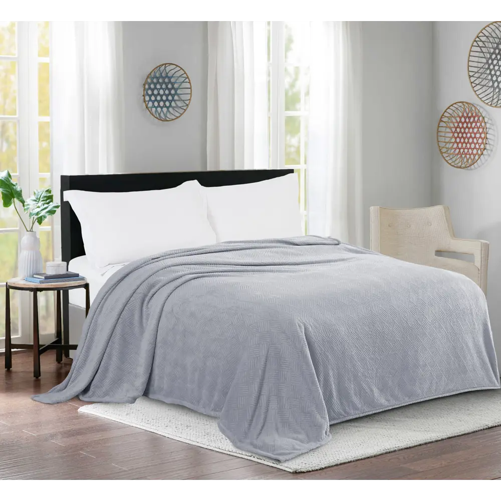 Плед Irkutsk 180x200 см велсофт цвет светло-серый СТОЛИЦА ТЕКСТИЛЯ STLM-2152390 - Вид №3