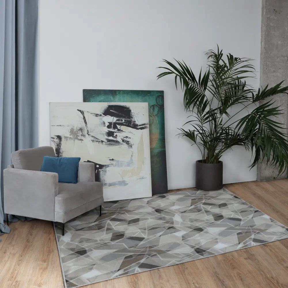 Ковер Пралеска 100x160 см полиамид P2867/A2/124 цвет серо-белый ВИТЕБСКИЕ КОВРЫ STLM-2159112 - Вид №5