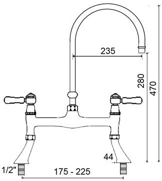 rvb Однорычажный смеситель для кухни с двумя отверстиями 1935 wood 1936.11.19-cc - Вид №1