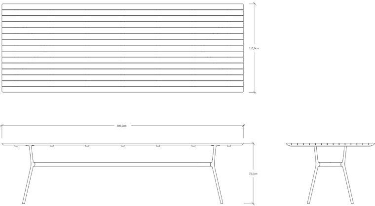 TRIBÙ Прямоугольный садовый стол из алюминия и дерева Branch 07652t/07654t - Вид №5