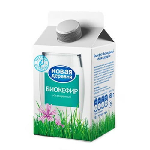Биокефир обезжиренный 0% Новая Деревня 450 г БЗМЖ Santreyd 20842