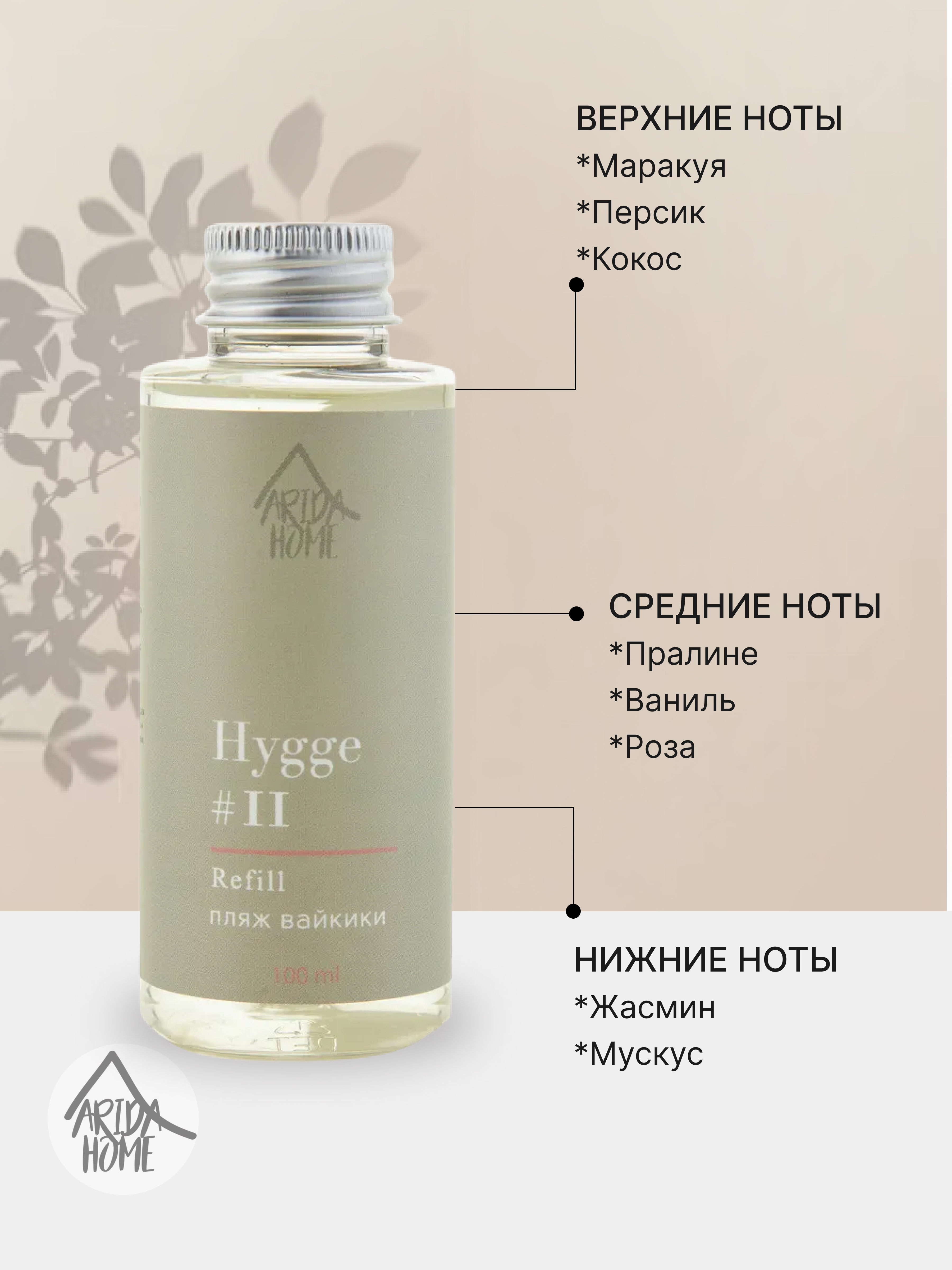 ARIDA HOME Наполнитель для диффузора Hygge пляж Вайкики 100 мл 84535192 STLM-0051611 - Вид №2